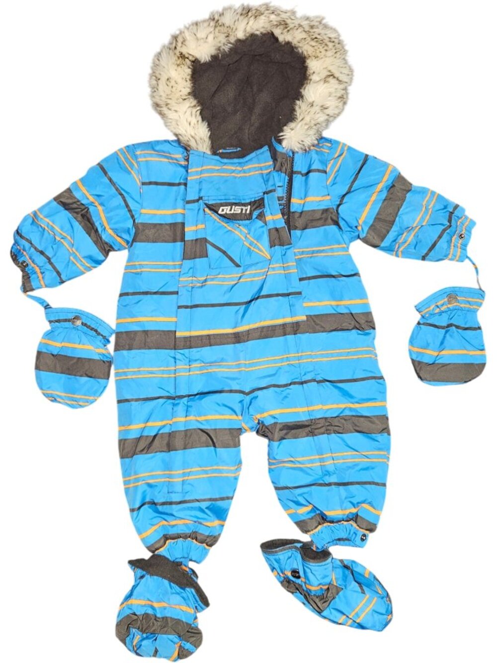 Gusti Baby Winter Snowsuit / Pram Suit with Mittens & Booties - Size 9M